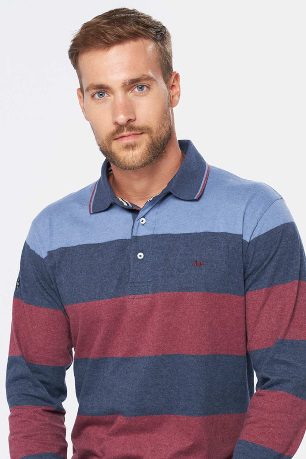 REMERA POLO RAYADA Bordo
