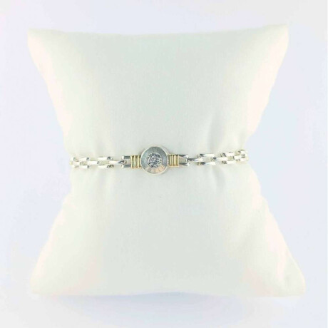 Pulsera de plata 925 con detalles de double en oro 18Ktes Circonia