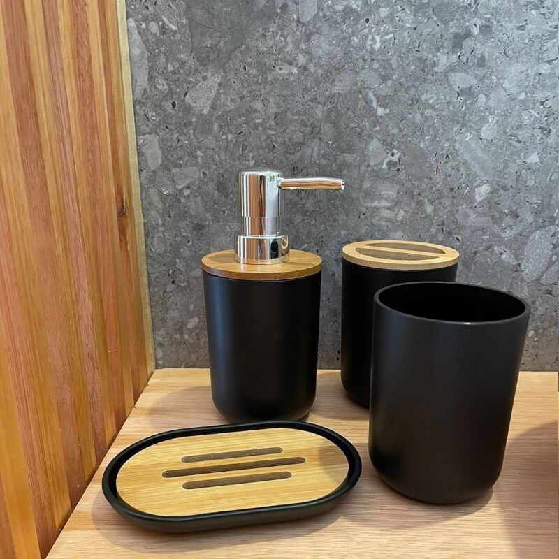 Juego de Accesorios para Baño 6 piezas bambú Juego de Accesorios para Baño 6 piezas bambú