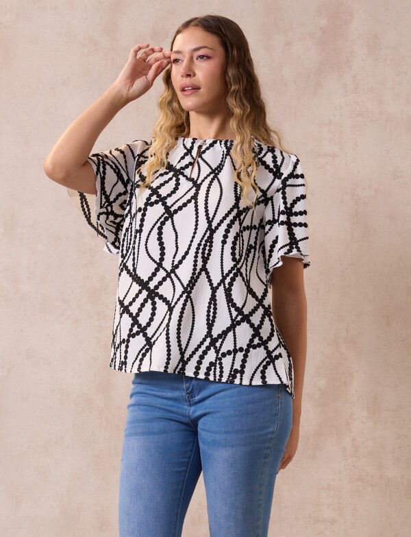 Blusa Dots NEGRO/BLANCO