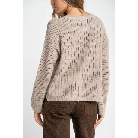 Sweater Texturado Lurex Gris