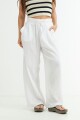 Pantalon amplio de gasa BLANCO