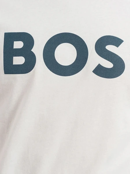 Hugo Boss -Remera de algodón con logo, regular fit , THINKING Gris