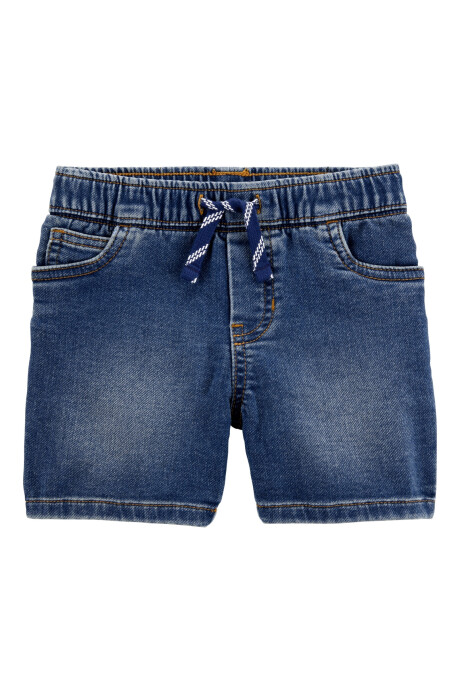 Short jean con cordón Sin color