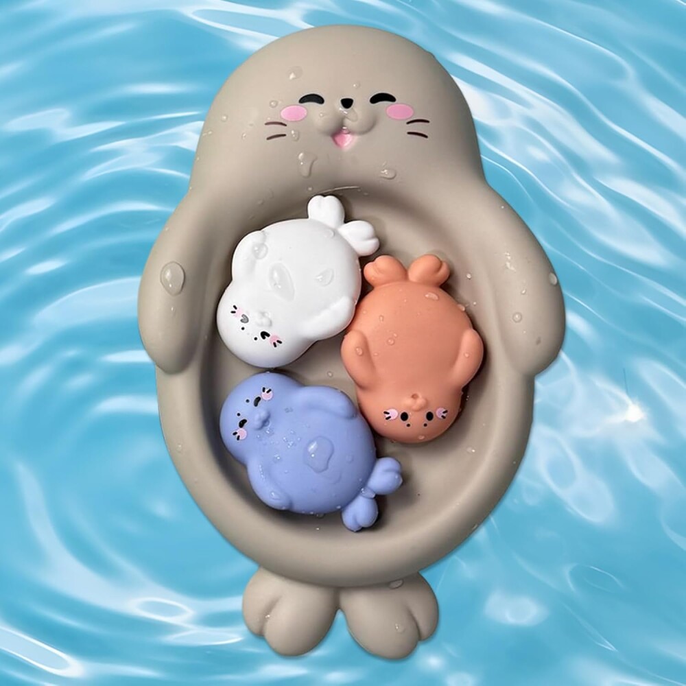 Set juego agua baño familia gris
