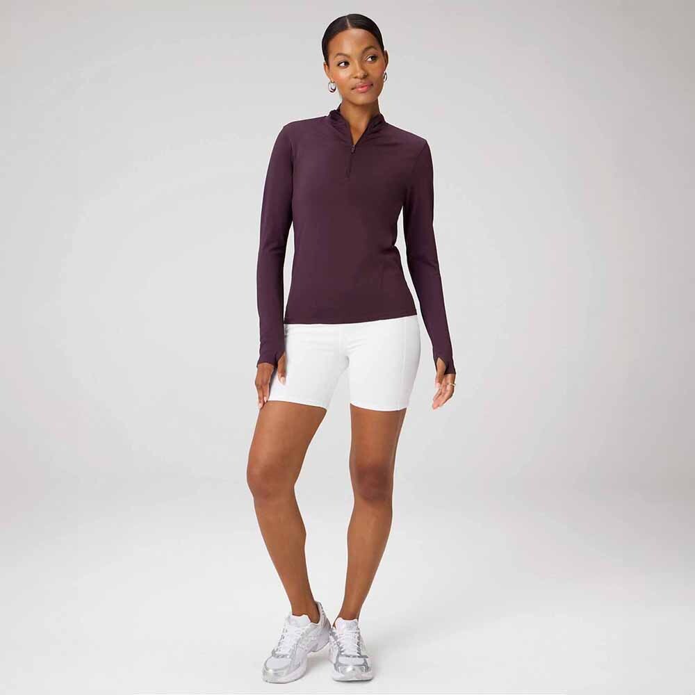 Top Feather Tech+ Half-Zip Top Mujer Oxblood