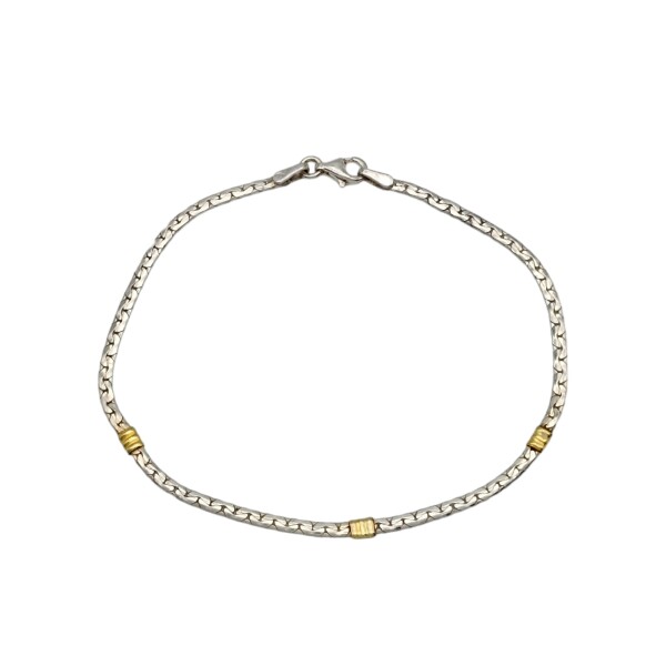Pulsera Cinta Enlazada-Plata y Oro-Sin piedra-PU5070 sinpiedra