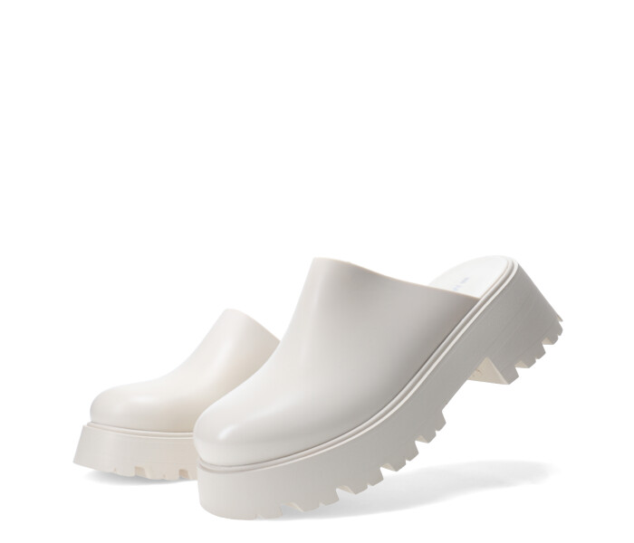 Zuecos de Mujer Miss Carol LIA con plataforma de goma Blanco Hueso
