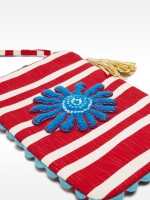 Bolso De Mano Sobre A Rayas rojo