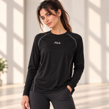 Remera Térmica Manga Larga unisex Thermo ll Fila NEGRO