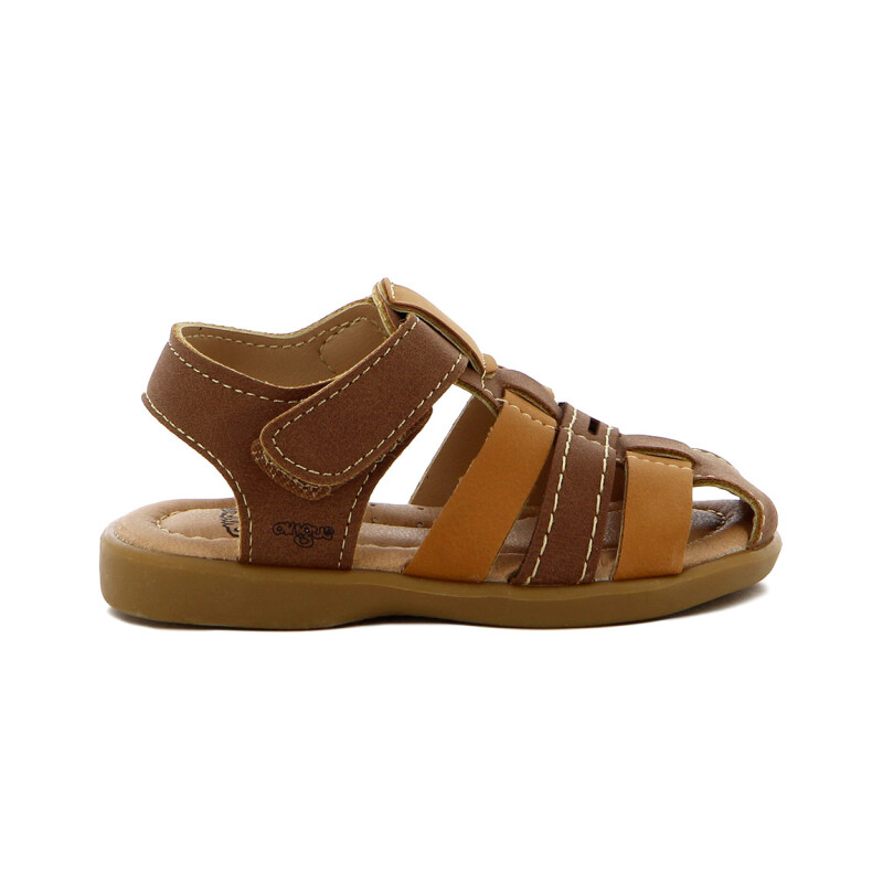 Angus Sandalia Niño Franciscana C/ Pulsera Y Velcro Camel-marron