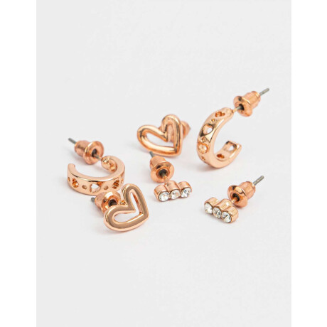 Set De Aros De Oro Rosa Dorado Oro Rosa