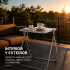 Mesa ComboHome Plia Acrílico Metal Plegable 65x50 Premium Plateada