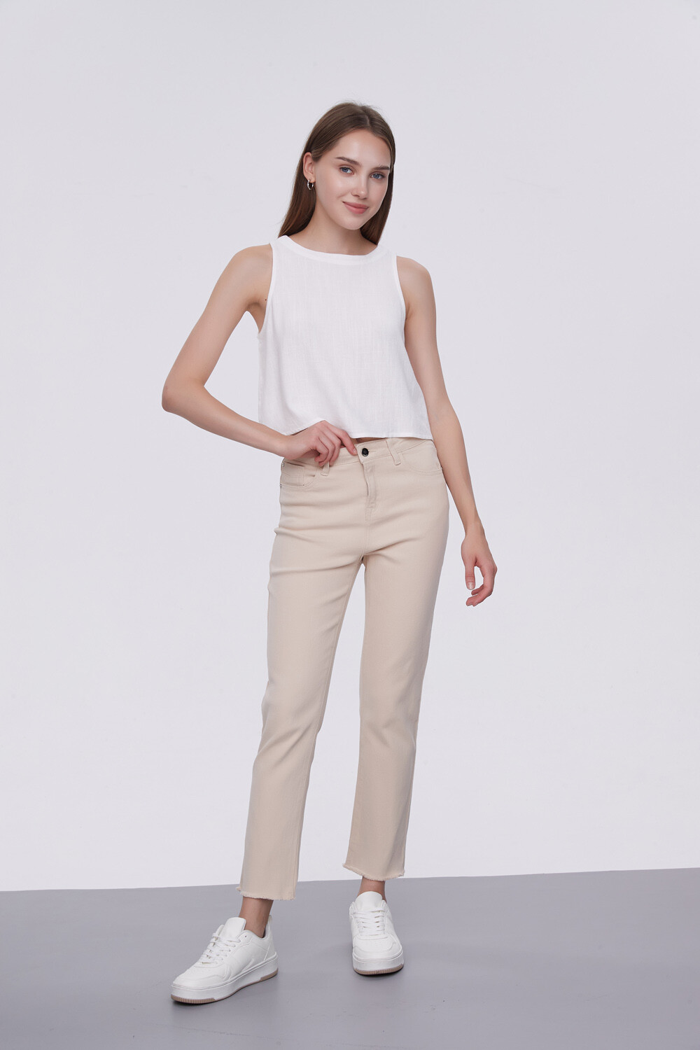 Pantalon Calendre Beige Claro