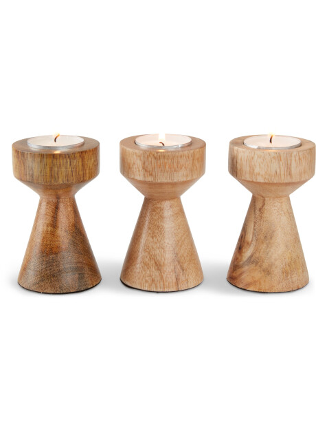 Portavelas JOHAN Ø6xA10cm madera Portavelas JOHAN Ø6xA10cm madera