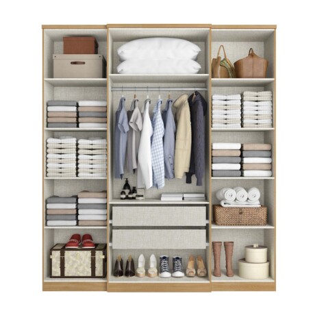 PLACARD ROPERO 4 PUERTAS MDP MARRON SPLENDORE GLASS