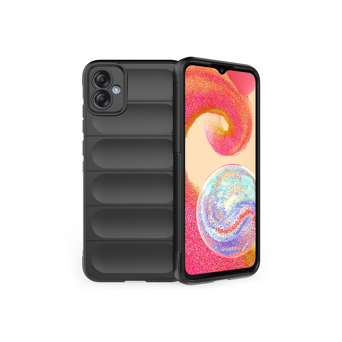 Protector Samsung Galaxy A04E engomado con textura color negro 