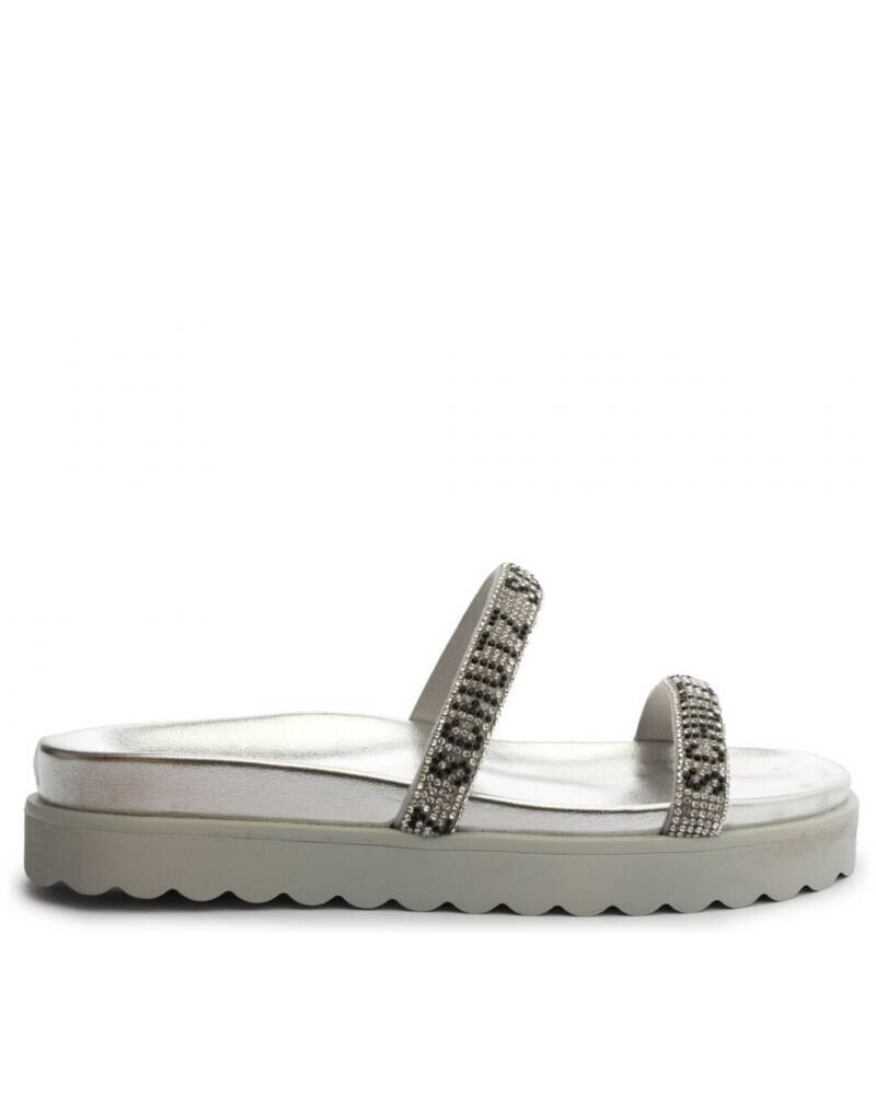 SANDALIA PLATA CON STRASS PLATEADO