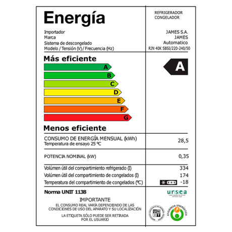 Heladera James RJ-40K SBSI inox. Heladera James RJ-40K SBSI inox.