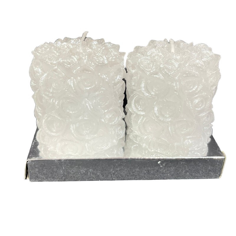 Set x2 Velones Blancos Rosas