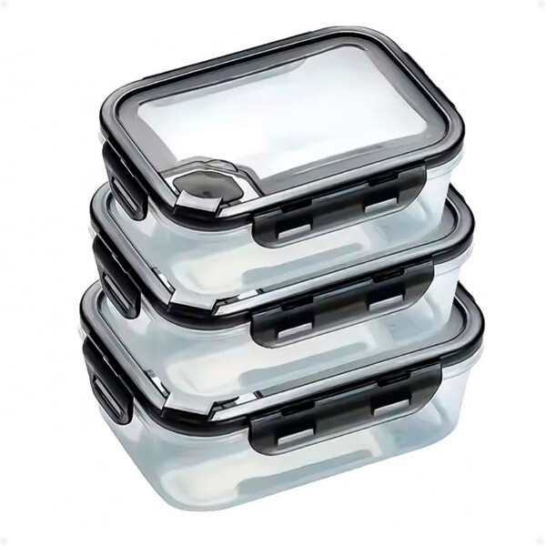 Set De Recipientes Aptos Heladera Microondas Herméticos 3 Unidades Set De Recipientes Aptos Heladera Microondas Herméticos 3 Unidades