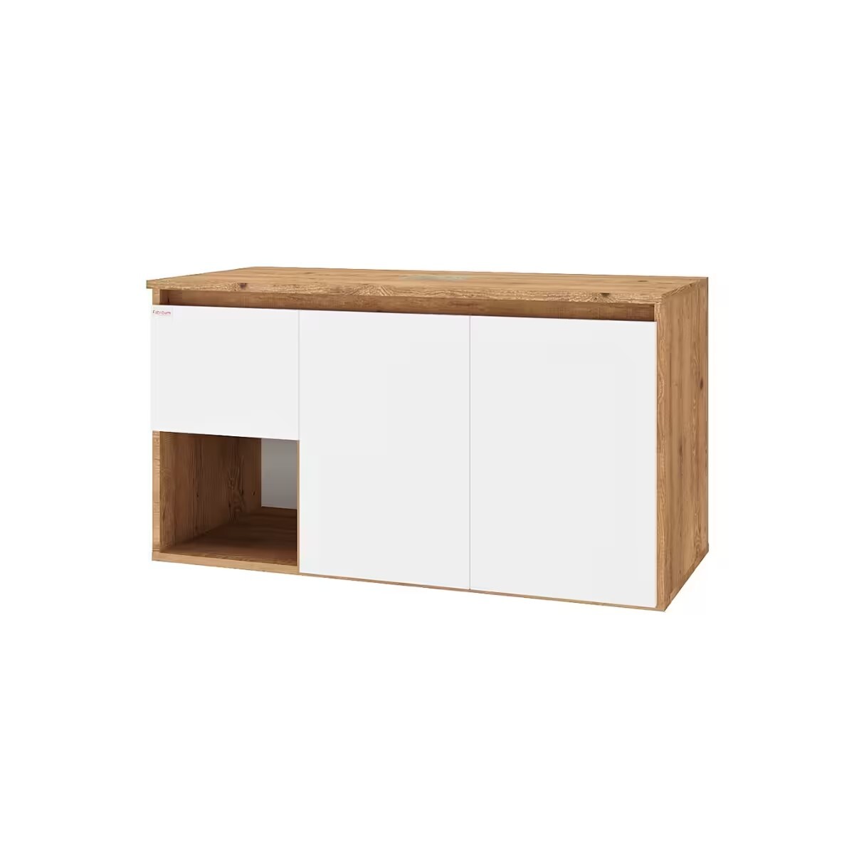 Mueble De Baño Suspendido Apollo Rustico Blanco 90 Cm Sin Bacha 