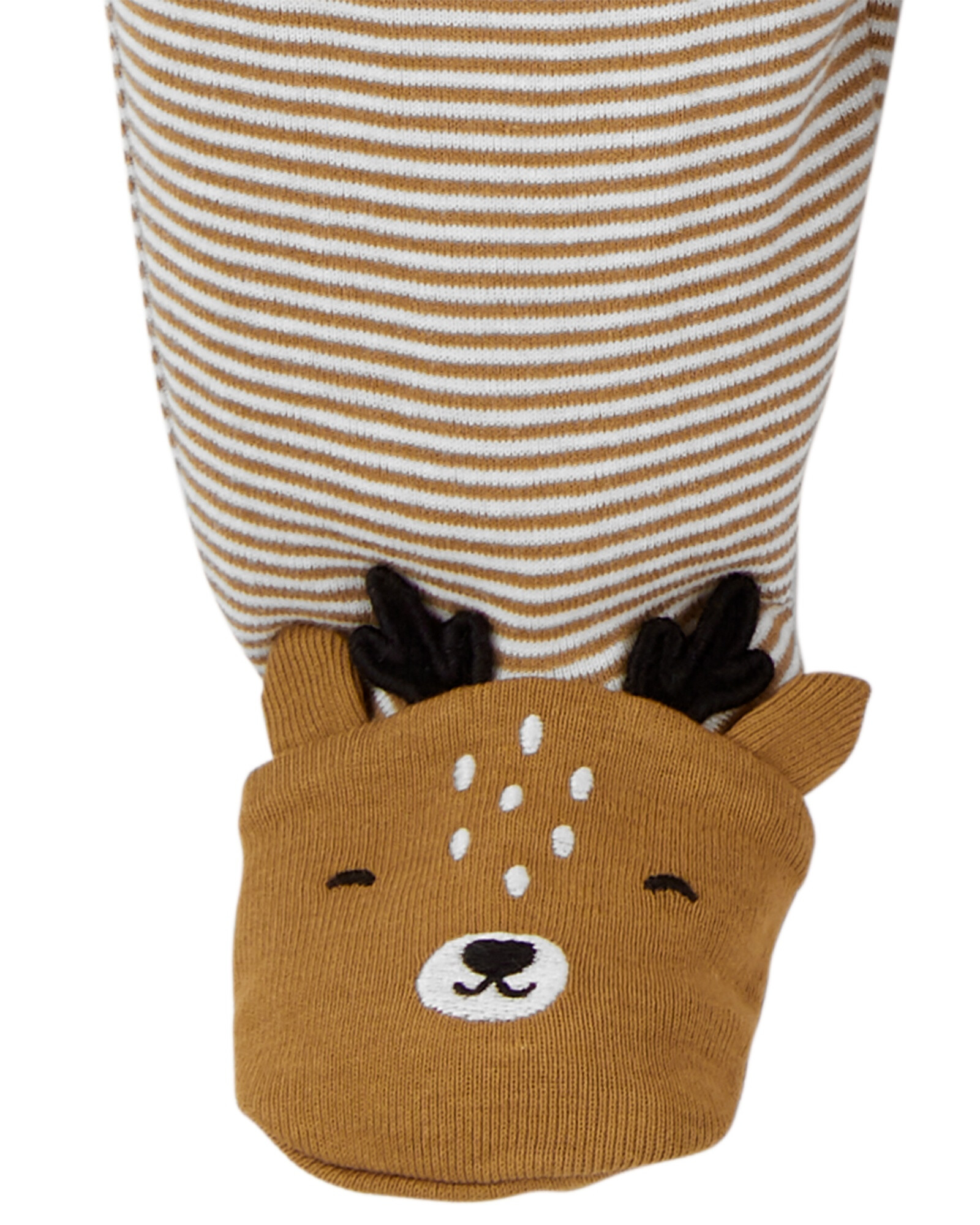 Set tres piezas pelele con pie, body manga larga y pijama con botones de algodón diseño reno Sin color