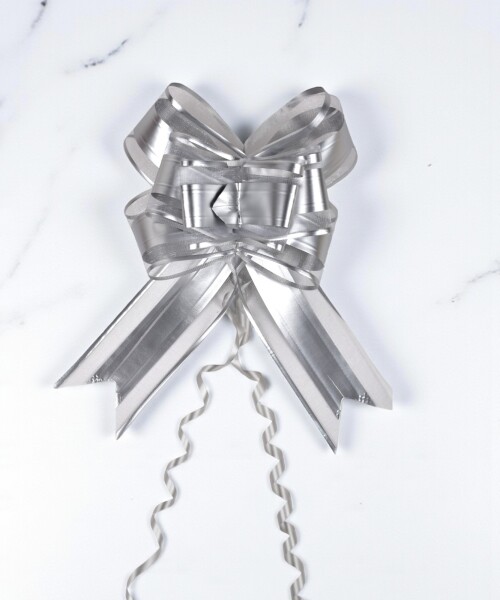 Moño magico grande 5,5 cm x 70 cm PLATA