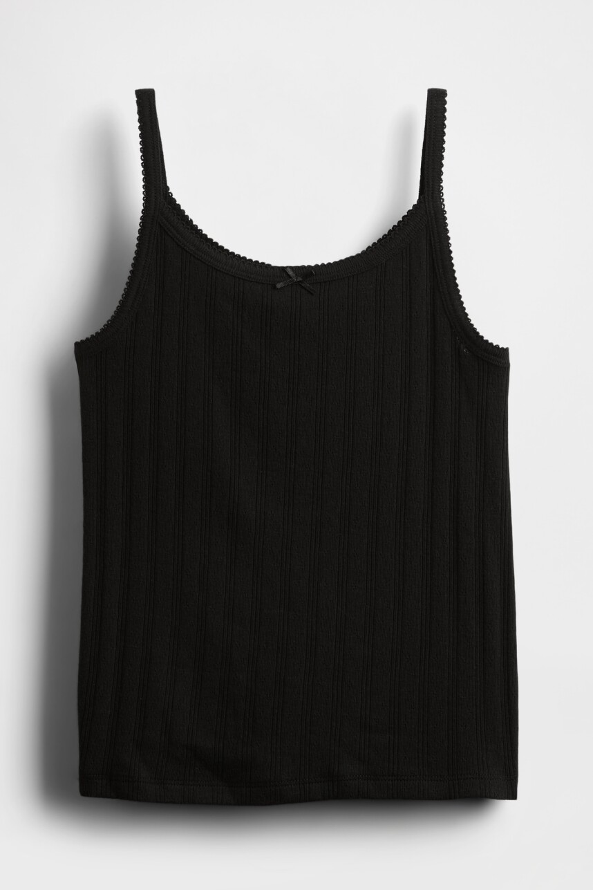 Musculosa Pointelle Niña True Black