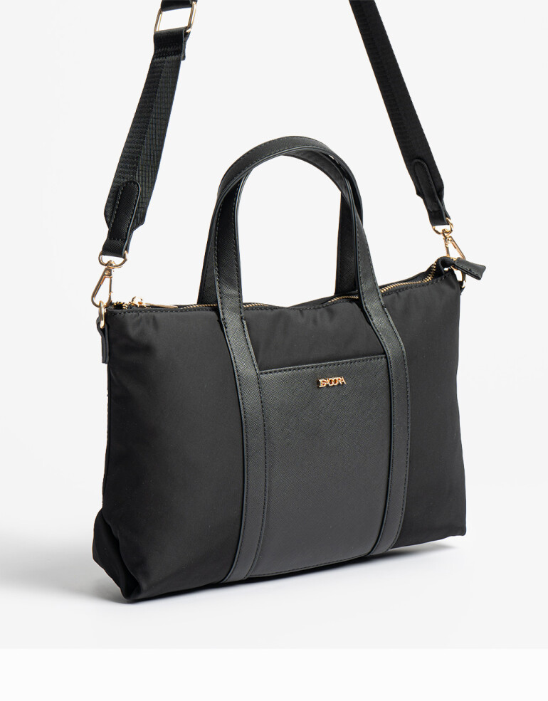 City Back to Office Cartera City Doble Asa - Negro