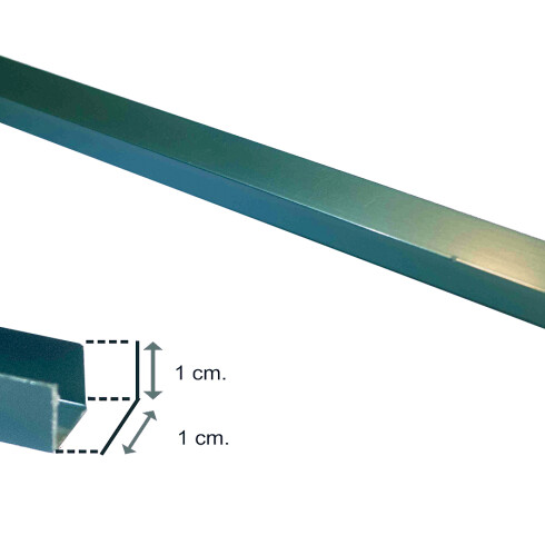 Perfil Para Pared Aluminio Verde Mate 3Mts Largo Viscardi 000