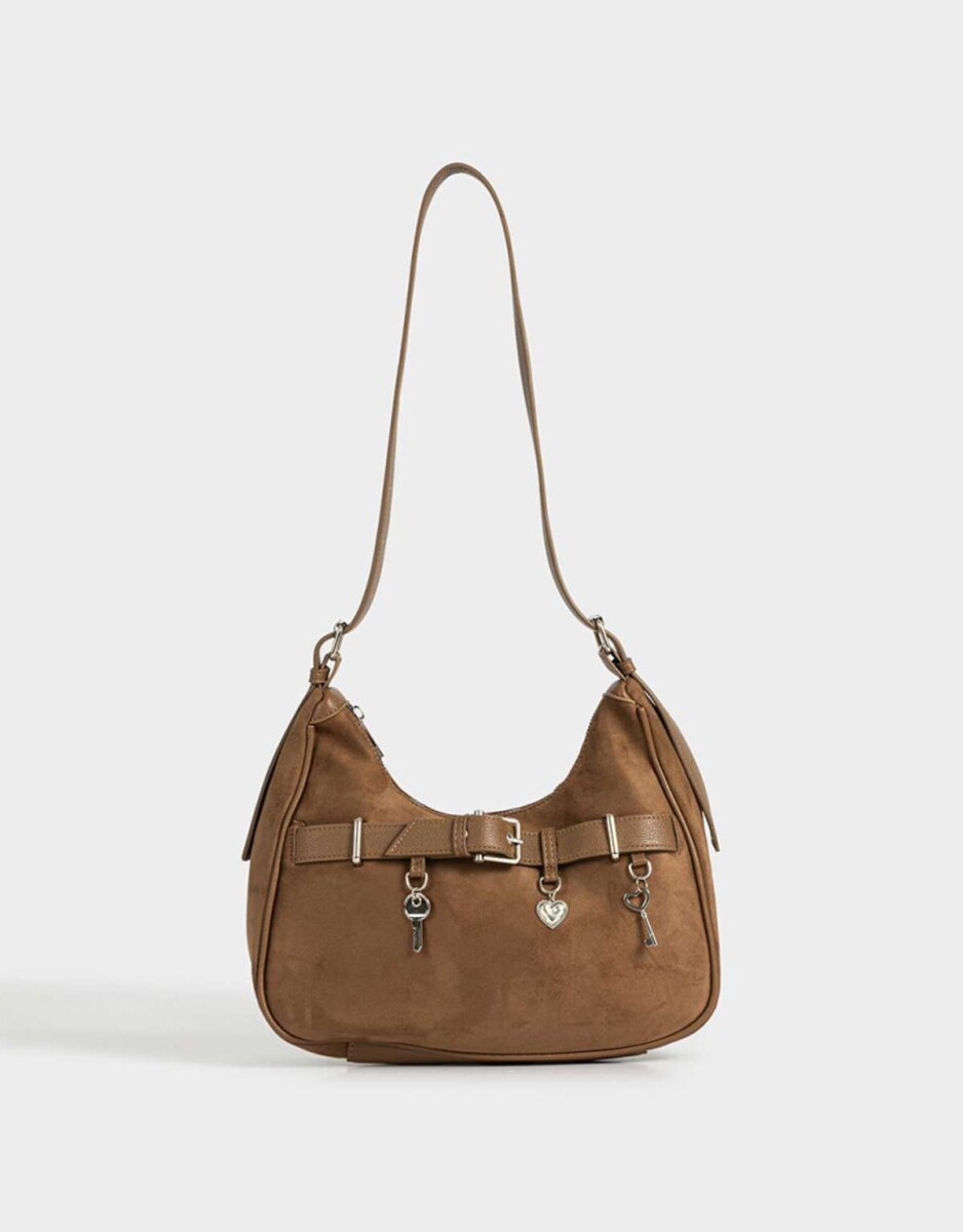 Cartera Saca Con Charms - Marron Camel 
