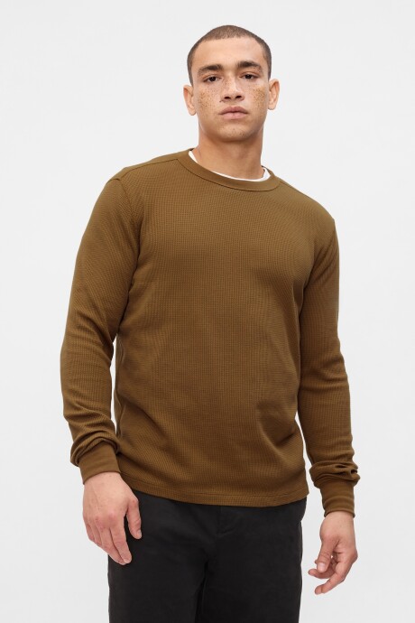 Buzo Waffle Hombre Palomino Brown Global
