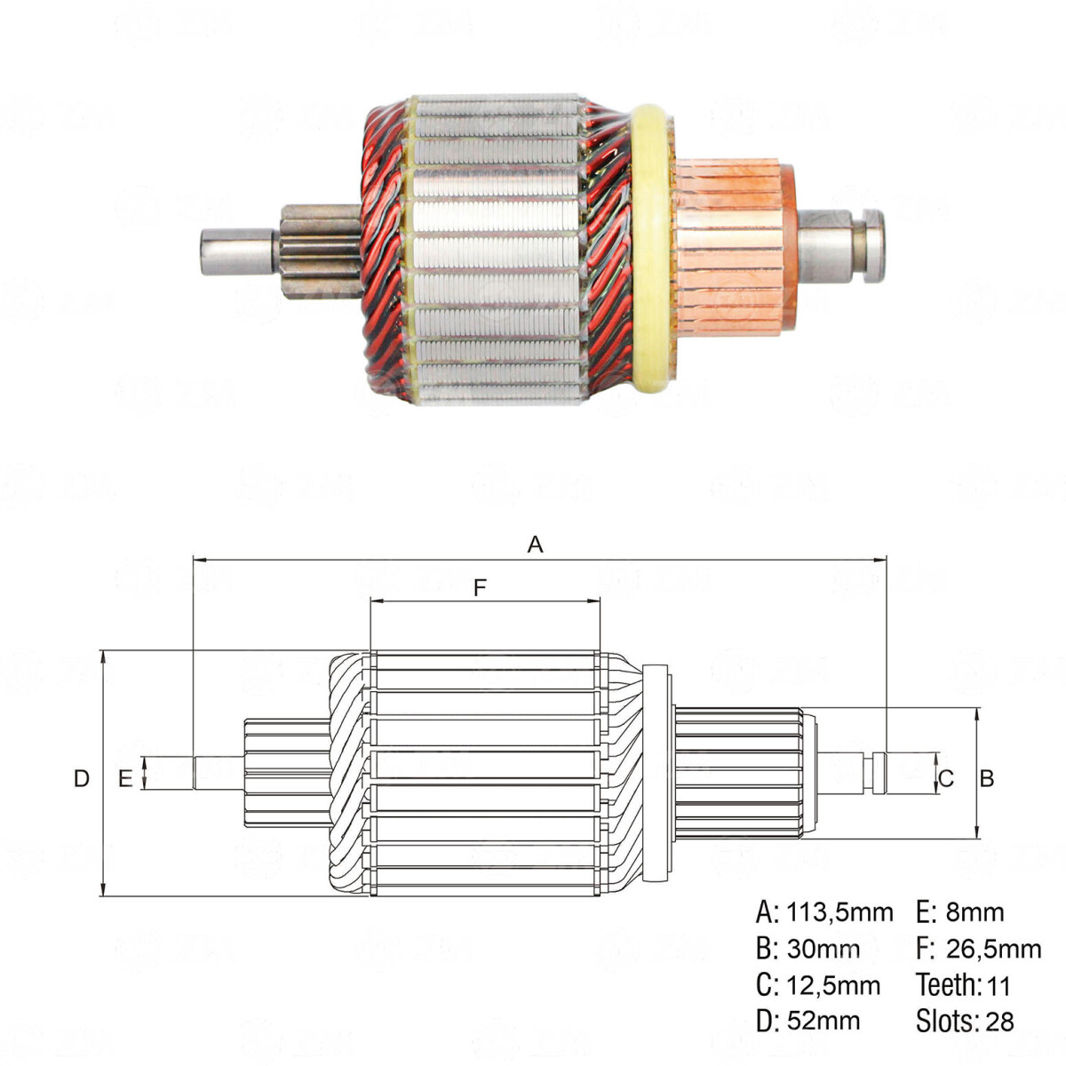 BOBINA ALTERNADOR ARRANQUE VOLKSWAGEN FORD GM VW 28D 113L 11E BOSCH ZM 