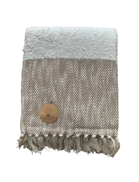 MANTA TEJIDA ALGODÓN 125X150CM BICOLOR BEIGE MANTA TEJIDA ALGODÓN 125X150CM BICOLOR BEIGE