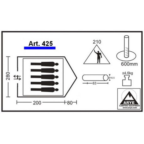 Combo Arye Carpa 425 para 5/6 Personas + 2 Sillas Capitán Combo Arye Carpa 425 para 5/6 Personas + 2 Sillas Capitán