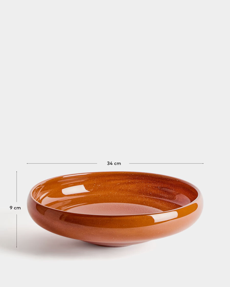 Centro de mesa Denuo de vidrio terracota Ø34 cm