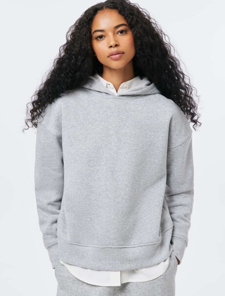 SUDADERA CON CAPUCHA DE FELPA GRIS