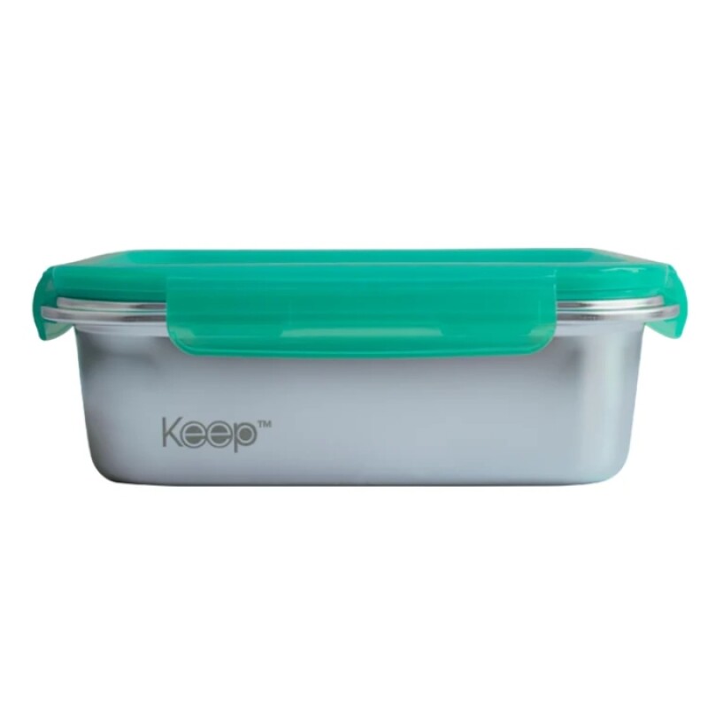 Recipiente Vianda Metálico Para Microondas 650 Ml Verde