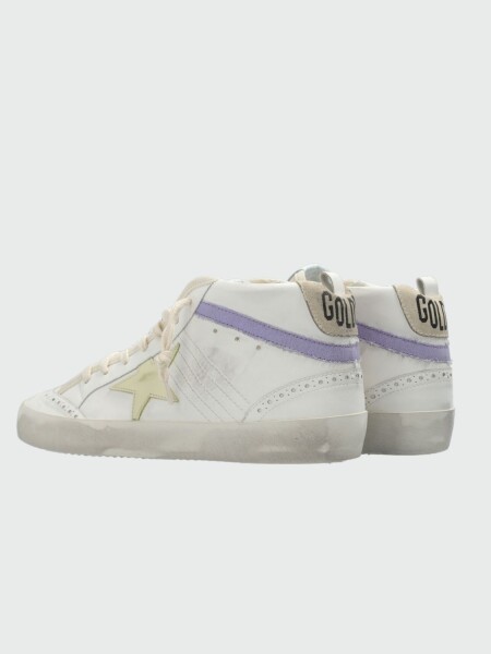 Golden Goose-Botines de cuero, Mid Star Blanco