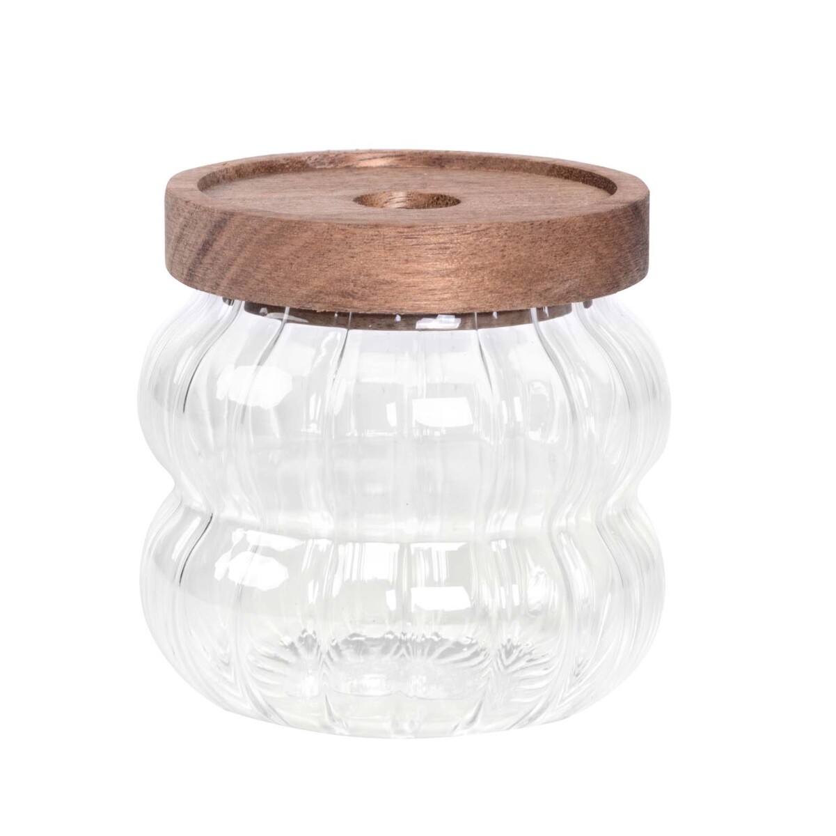 FRASCO ONDAS 350ML - VIDRIO-Y-MADERA TRANSPARENTE A111 