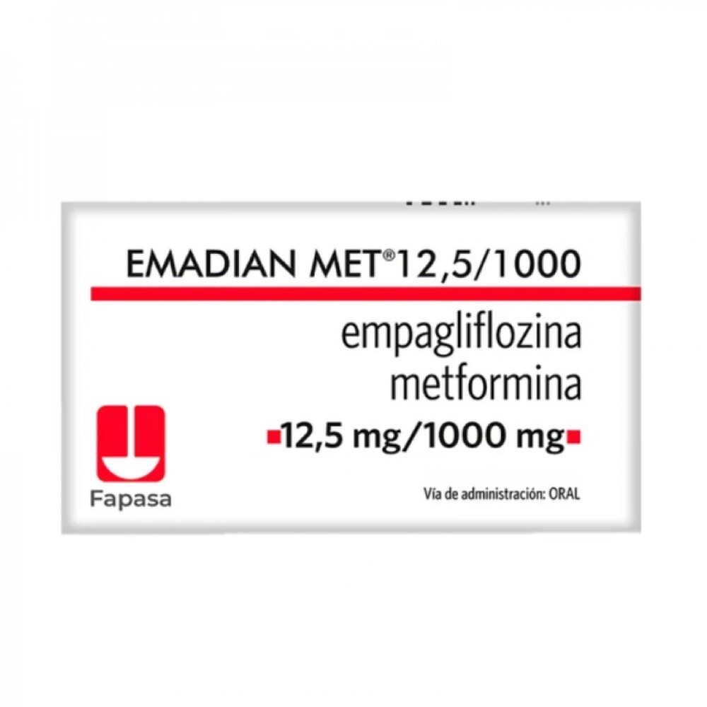 EMADIAN MET 12,5/1000 MG CJ X 60 COMP RE única