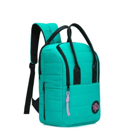 Mochila Trendy con Porta notebook y bolsillo de termo Turquesa