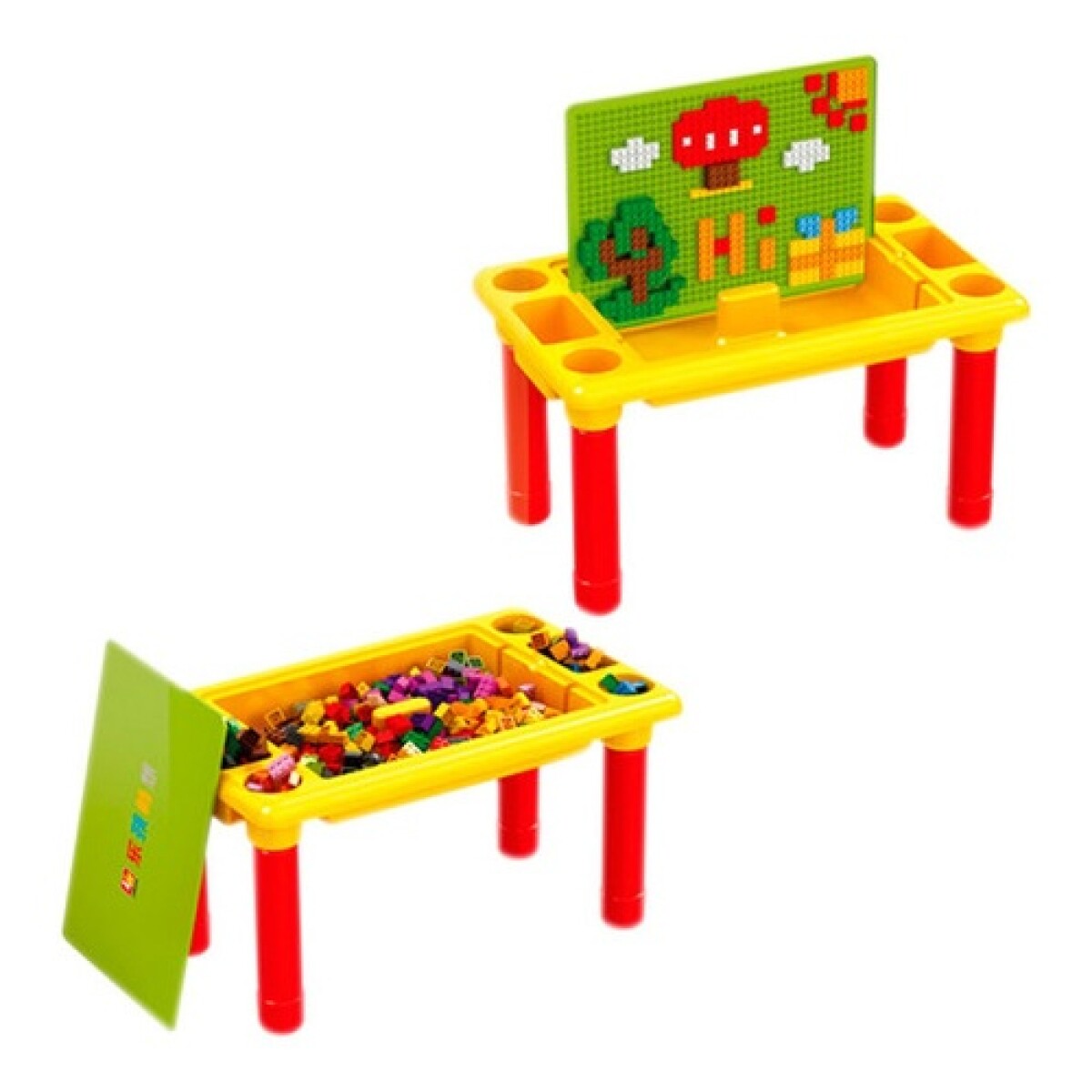 Mesa multifunción para jugar con bloques de armado 310 piezas 