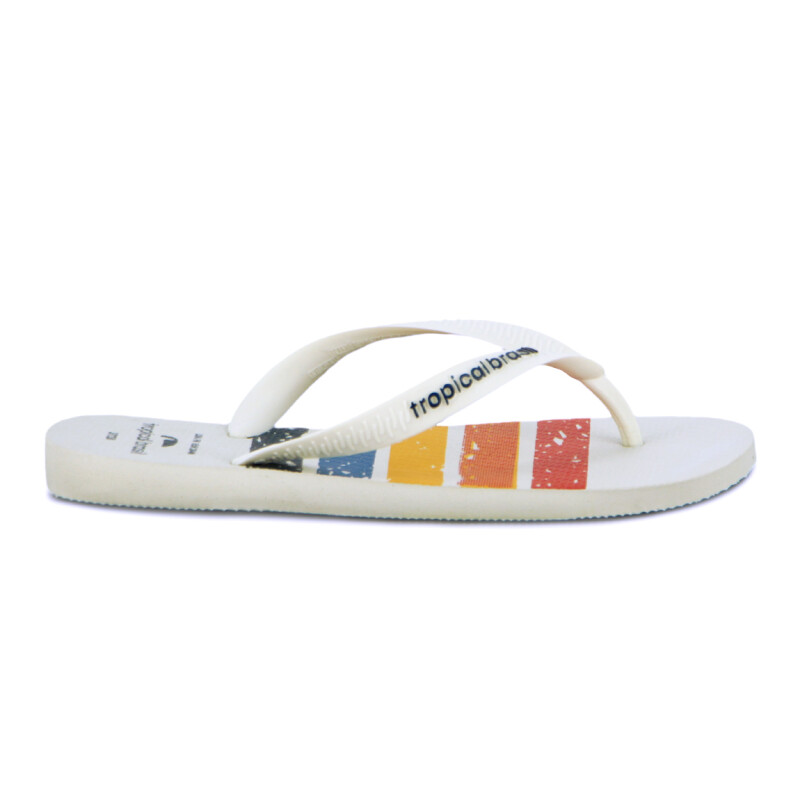 Tropical Brasil Ojota Estampado De Hombre - Blanco Blanco