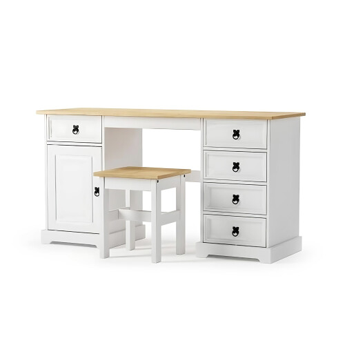 Escritorio - 5 Cajones + 1 Puerta + BANCO - Blanco Escritorio - 5 Cajones + 1 Puerta + BANCO - Blanco