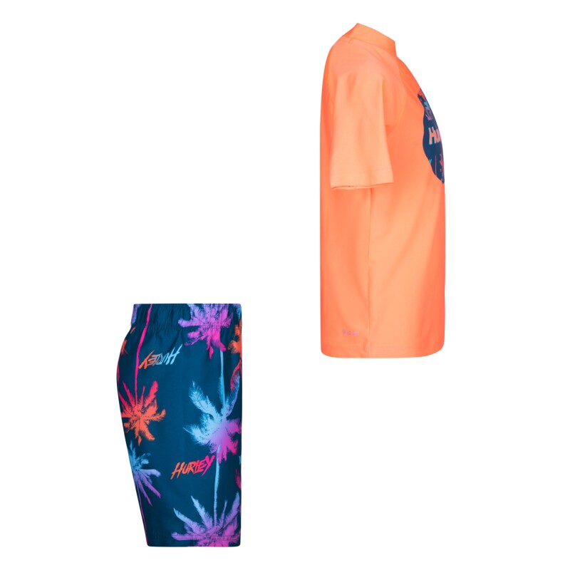 Conjunto Palm Gradient Rashguard de Niño Azul