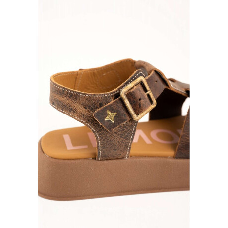 Sandalia Cangrejera Con Plataforma Chocolate