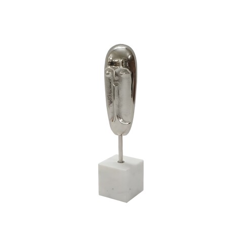 ESCULTURA DE ROSTRO ALUMINIO/MARMOL 7.5x7.5x34CM ESCULTURA DE ROSTRO ALUMINIO/MARMOL 7.5x7.5x34CM