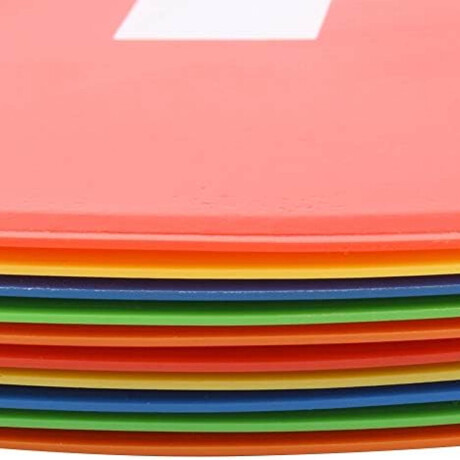Set 10 Discos Conos Numéricos C/Bolso Entrena Fitness Multicolor
